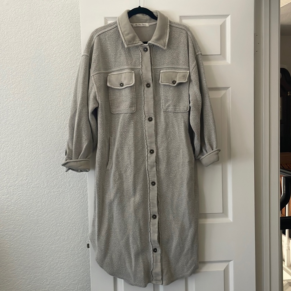 Free People Long Ruby Jacket - Color: Stone Size: Small